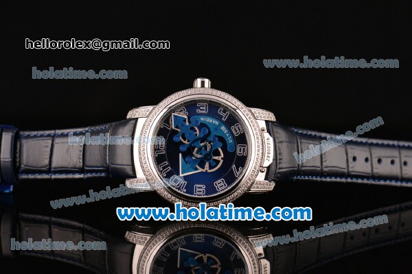 Ulysse Nardin Freak Automatic Steel/Diamond Case with Blue Dial and Black Leather Strap (EF) - Click Image to Close